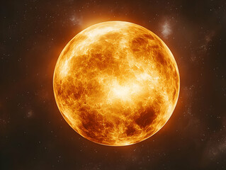 Wall Mural - Fiery planet, space background, cosmic energy, science fiction
