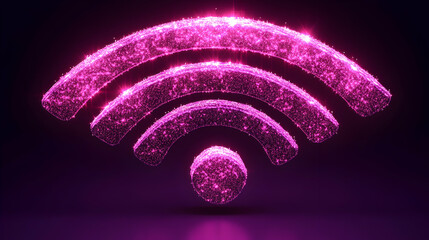 Poster - Glowing Wifi Symbol, Digital Network, Dark Background, Tech Concept
