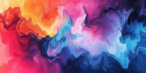 Aufkleber - abstract artwork showcasing vibrant gradients with a focus on the dramatic and bold blending of colors, creating a visually engaging composition with a touch of flair
