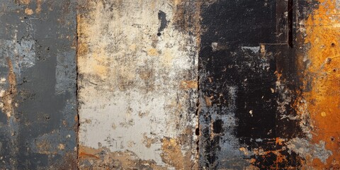 Fototapete - abstract artwork showcasing grunge textures with a focus on weathered and aged surfaces, incorporating varying degrees of wear and tear to create a rich and gritty visual