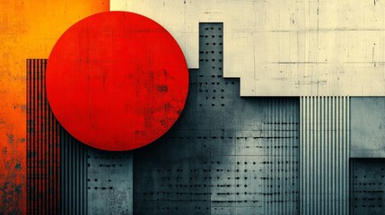 Poster - Bold Geometry, A Dynamic Composition of Shapes and Textures with a Modern Aesthetic