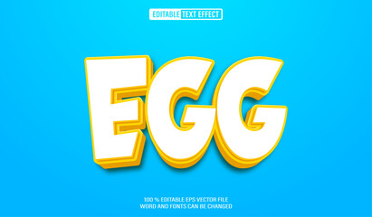 Poster - Editable 3d text style effect - Egg  text effect Template