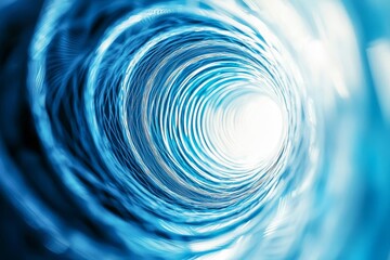 Poster - Abstract swirling symbols. Twisted wireframe tunnel. Curved blue shape.