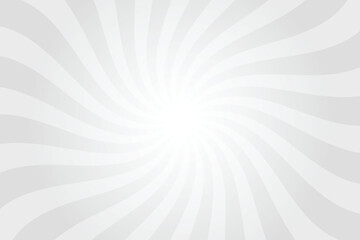 Poster - Light Gray Background with White Sun Ray. Swirl Sun Ray Lines Starburst. Abstract Texture with Light of Sunburst. Radial Beam of Sunlight. Retro Background with Flash. Design of Sunbeam.