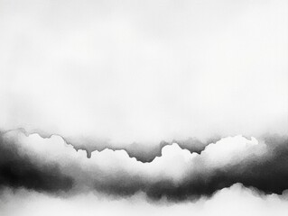 Poster - Smoky Abstract Black and White Watercolor Cloud Effect Background Artwork