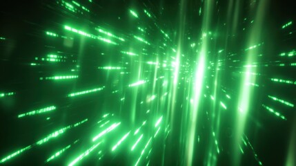 Poster - captivating green rays emanating from a dark background, creating a stunning aurora-like effect with