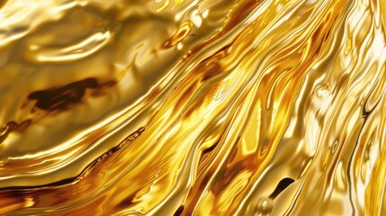 Wall Mural - Golden abstract texture with flowing patterns, ideal for backgrounds, wallpapers, and design projects