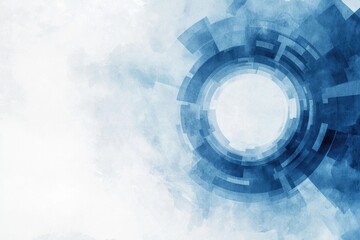 Poster - Dark Blue Futuristic Background with Cyber Security Elements for Modern Designs
