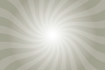 Wall Mural - Olive gray background with white sun ray. Swirl sun ray lines starburst. Abstract texture with light of sunburst. Radial beam of sunlight. Retro background with flash. Design of sunbeam.