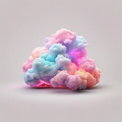 Poster - Colorful cloud isolated on white background. Rainbow color illustration.