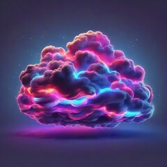 Poster - Colorful cloud with glowing lights and smoke. 