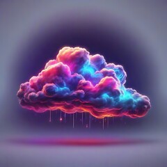 Poster - Clouds with rain on a dark background. Cloud computing concept