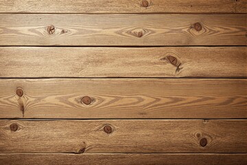 Aufkleber - Wooden planks with natural grain patterns and knots, light brown tone, close-up view.