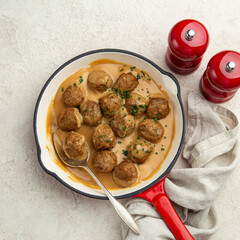 Wall Mural - chicken meatballs with creamy sauce