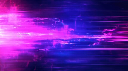 Poster - Blurry Purple and Blue Glitch Background for Video Production with Abstract Design Elements and Dynamic Light Effects