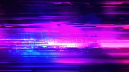 Poster - Vibrant Purple and Blue Glitch Background with Blurry Effects for Use in Creative Video Projects and Digital Artworks