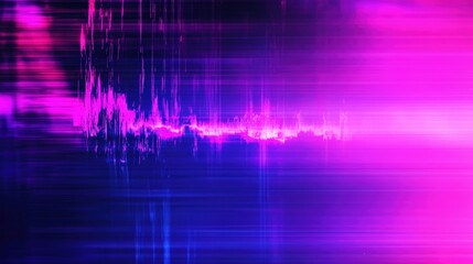 Poster - Vibrant Purple and Blue Glitch Background with Blurry Effects Ideal for Video Projects and Creative Designs