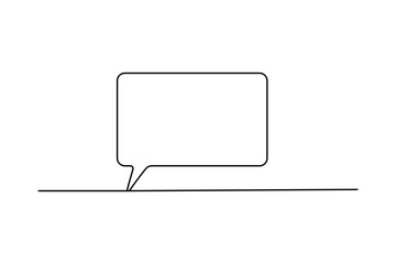 Fototapete - Speech bubble shape continuous single line drawing of minimalist outline vector illustration 