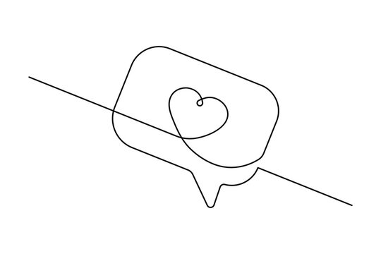 Speech bubble single line art
