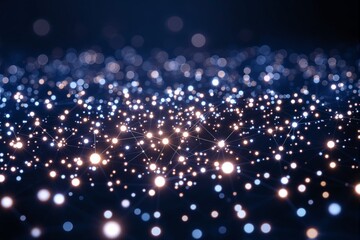 Poster - Abstract glowing network connections on dark background.