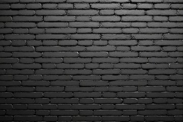 Poster - Black brick wall background with texture and subtle light.