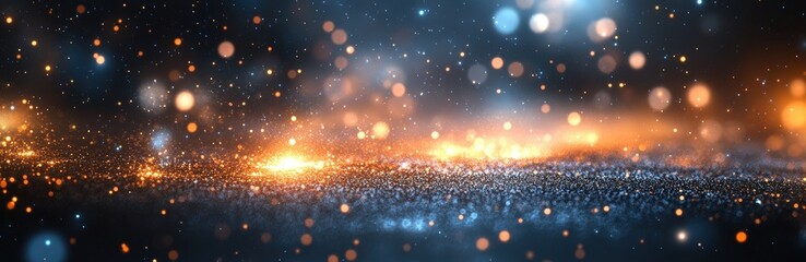 Poster - Abstract Background with Bokeh Lights and Stars Creating a Dreamy and Ethereal Atmosphere for Design and Creative Projects