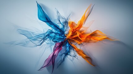 Aufkleber - Dynamic color explosion abstract art digital creation modern design close-up symmetrical composition