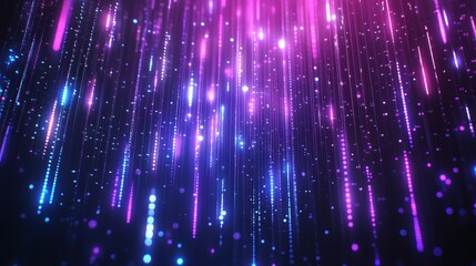 Poster - Wireless data transmission, high speed internet. Information flow in abstract cyberspace. Neural network 3D illustration. Big data and cybersecurity. Data stream. Global database