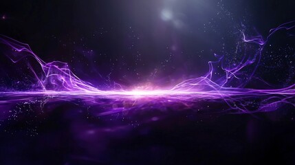Aufkleber - Laserlike beams of light in dark purple space abstract visuals digital art dynamic environment wide angle view