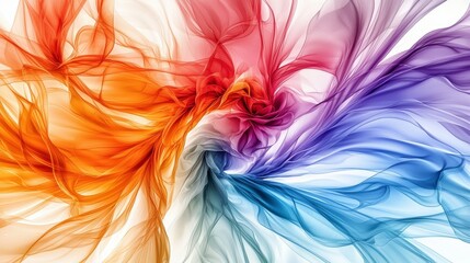Aufkleber - Colorful watercolorlike swirls blending together in abstract art studio digital artwork creative environment close-up view