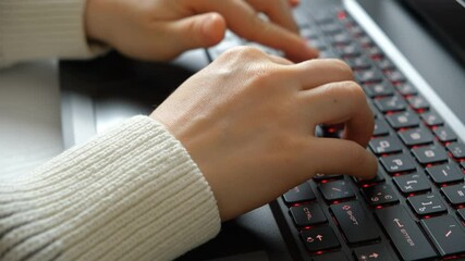 Fast typing on the laptop keyboard with all fingers ten-finger typing method