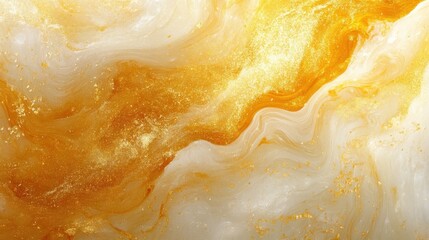 Poster - Close up of yellow and white marble with liquid gold texture in high detail and vivid colors