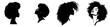 © Andrei - Profile silhouettes of black females against a pure white background