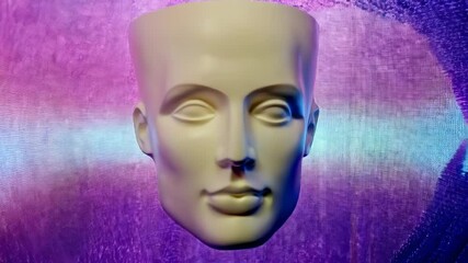 Canvas Print - futuristic face sculpture
