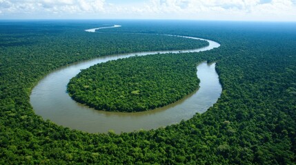 Canvas Print - Amazon River's Serene Meander Through Lush Rainforest