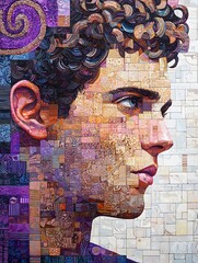Poster - Apollo depicted in Oil painting set in Labyrinth evoking a Playful mood illuminated by Bright sunlight with a Portrait hyper-detailed vibrant colors intricate details
