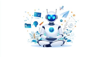 Poster - A creative marketer working alongside an AI assistant, crafting high-converting digital ads with automated data-driven insights.