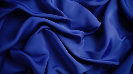 Leinwandbilder - Luxurious dark blue fabric with smooth folds and silky texture, creating elegant and sophisticated appearance. rich color and soft draping evoke sense of opulence and refinement