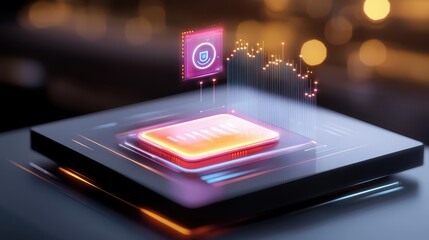 Poster - A futuristic AI engine analyzing real-time context to deliver ultra-personalized user experiences, with soft glowing effects.