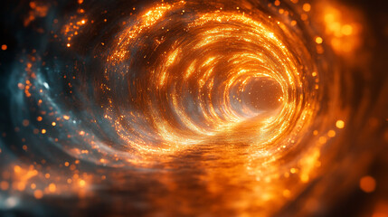 Poster - Bright swirling tunnel creating a mesmerizing visual experience in a cosmic setting