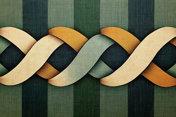 Wall Mural - Abstract woven pattern with alternating colors on textured background, suitable for design use