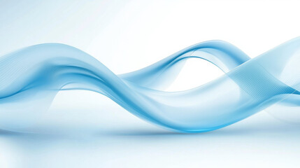 Leinwandbilder - smooth, flowing blue abstract wave design on white background, evoking sense of calm and modernity. gradient and transparency create dynamic yet serene visual effect