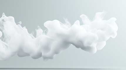 Aufkleber - soft, white cloud of smoke or vapor floats against light gray background, creating serene and ethereal atmosphere. smooth, flowing texture adds sense of calm and elegance