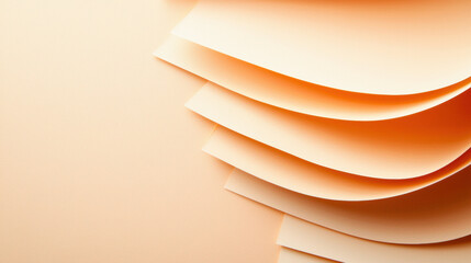 Aufkleber - Soft peach toned paper sheets layered in minimalist composition, creating smooth and elegant texture. warm tones evoke sense of calm and simplicity