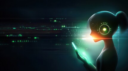 Poster - A modern neural network design processing unique user preferences, glowing softly against a dark tech background.