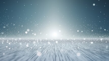 Poster - abstract white particles in a soft blue background creating an ethereal atmosphere with delicate lig