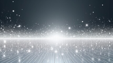 Poster - abstract white background with sparkling particles and light rays for use in digital designs and cre
