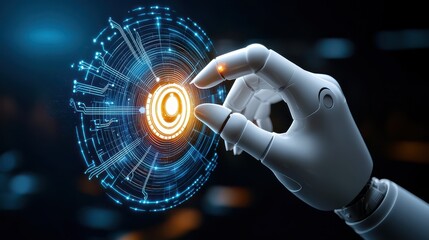 Aufkleber - advanced ai search engine, sleek and glowing interface bringing tailored results instantly, radiatin