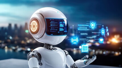 Poster - An AI-powered chatbot analyzing social conversations, with glowing digital nodes forming a real-time engagement graph, evoking smart automation.