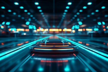 Aufkleber - Futuristic Abstract Background with Neon Lights and Dynamic Patterns